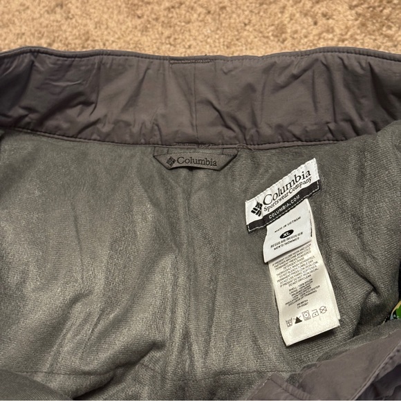 Columbia Snow Pants Mens XL Gray Lined Ski Outdoor Winter Bugaboo Omnitech Logo - Picture 14 of 15